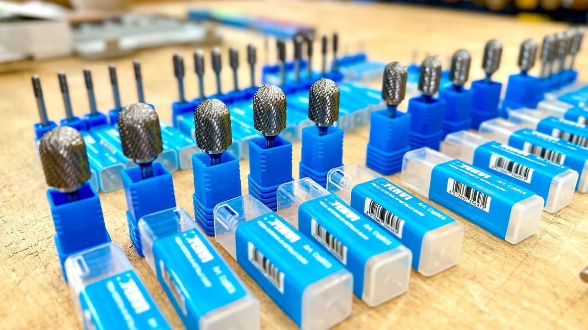 Mũi mài chỏm cầu FERVI DxDC bằng hợp kim, cắt khía kim cương
