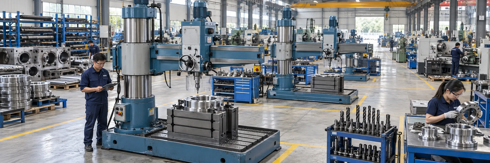 Máy khoan cần trong xưởng cơ khí