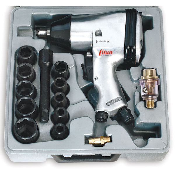 Bộ súng xiết ốc bằng khí nén 0044, 13 chi tiết, vuông 1/2 inch. FERVI - Italia