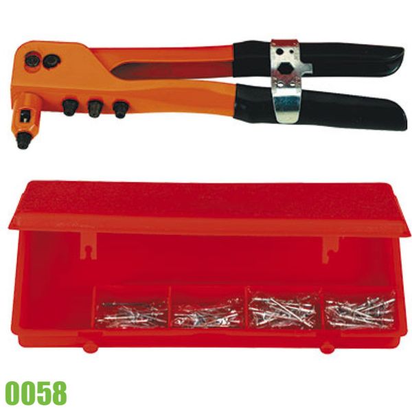 Bộ kìm bấm rivet và đinh tán nhôm 0058, 2,4mm đến 4,0mm