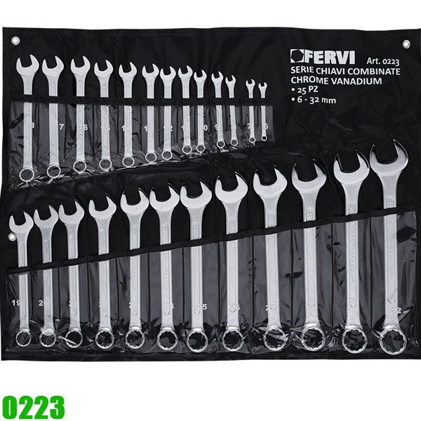 Bộ cờ lê vòng miệng 25 chi tiết từ 6-32mm, Cr-V, FRVI 0223
