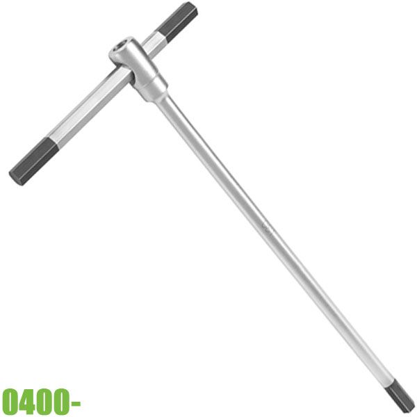 Lục giác chữ T FERVI 0400, cánh trượt, có 3 đầu bằng