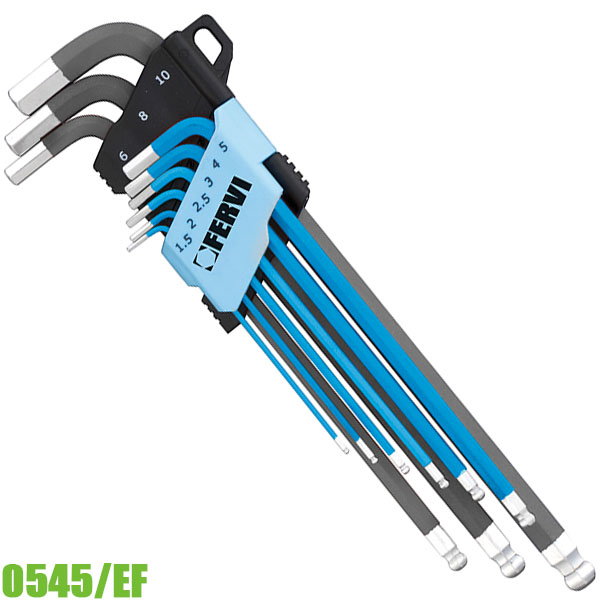 Bộ lục giác đầu bi 9 cây FERVI 0545/EF từ 1,5-10mm