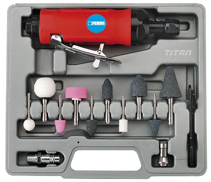 Bộ máy mài trụ bằng khí nén FERVI 0570, ø3- ø6 mm, 22000 rpm