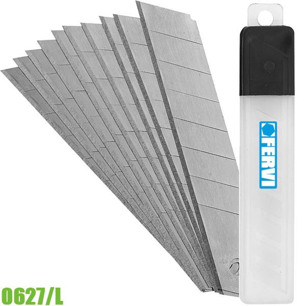 Bộ dưỡi dao cắt giấy 0627/L, gồm 10 lưỡi dài 9mm. FERVI Italia