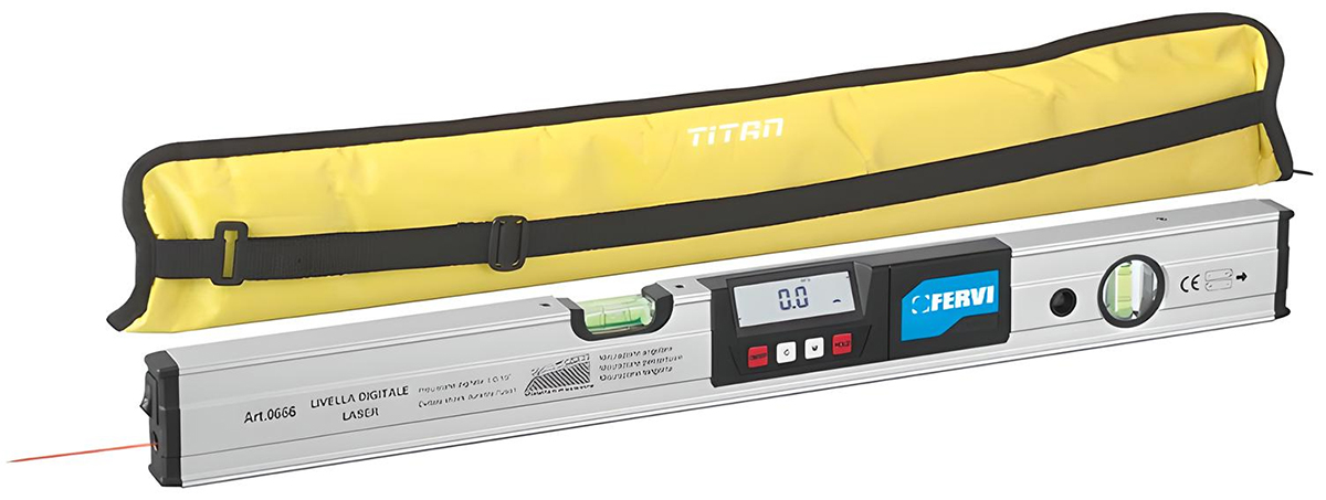 Thước thủy điện tử FERVI 0666, dài 600mm có tia laser