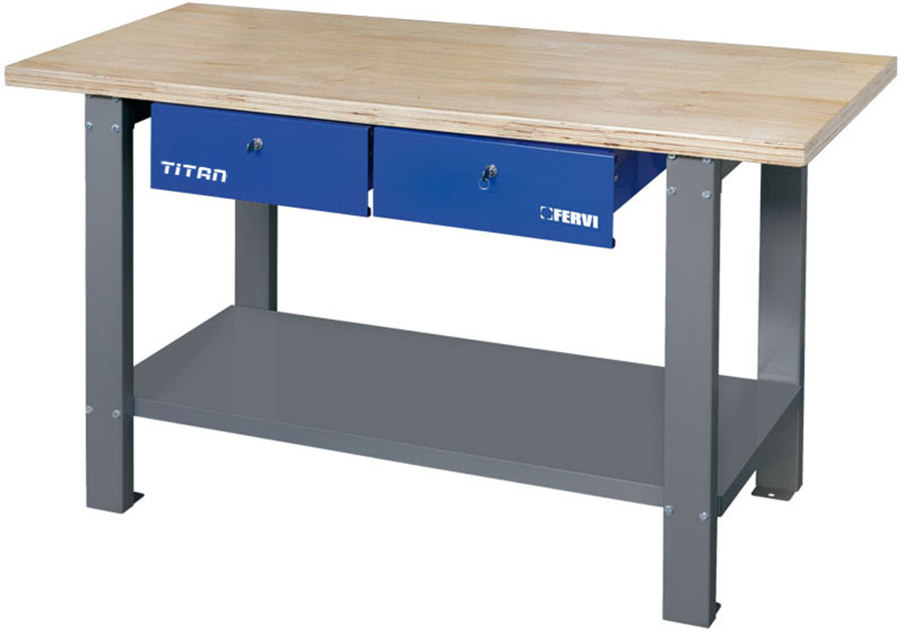 Bàn nguội FERVI B022/15 mặt gỗ, 2 ngăn kéo khóa