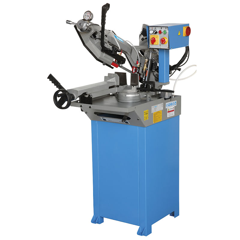 METAL BAND SAW WITH MANUAL AND GRAVITATIONAL HYDRAULIC FEED