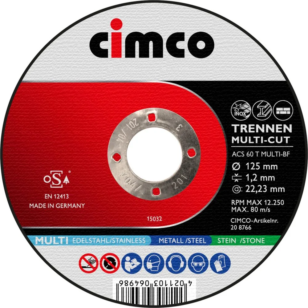 Bánh cắt corundum MULTI-Cu, phiên bản tiêu chuẩn, Ø 125 mm