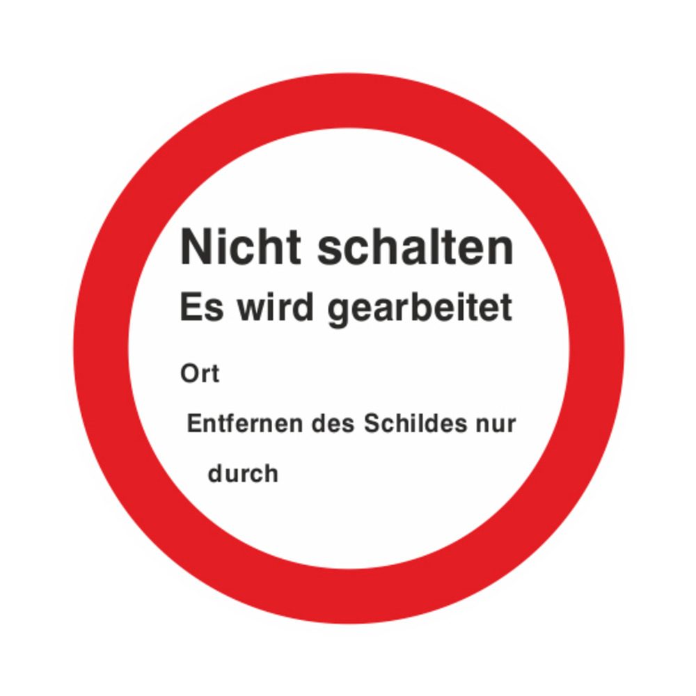 Biển cấm "Không chuyển đổi, công việc đang tiến hành", nhựa, d = 200 mm