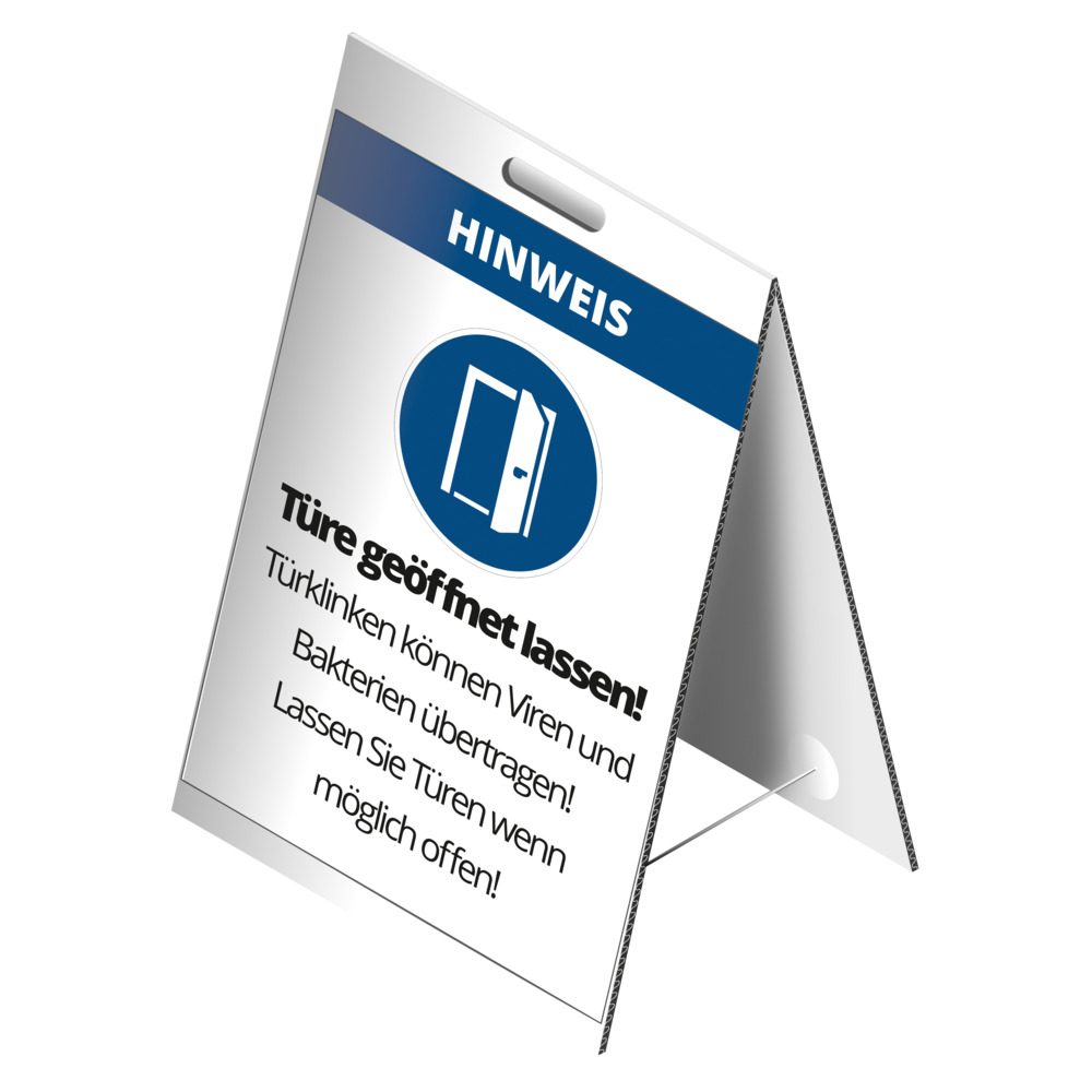 Biển hiển thị trên mái "Giữ cửa mở!"