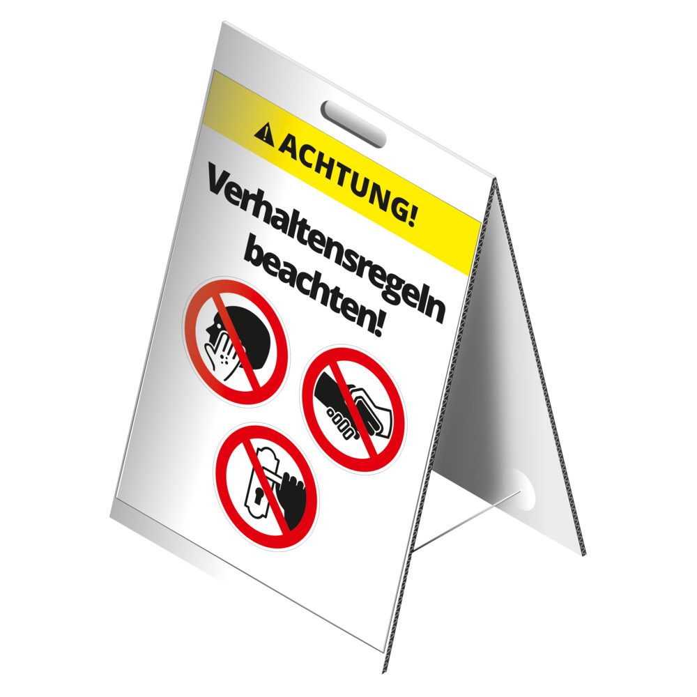 Biển hiển thị trên mái "Tuân thủ quy tắc ứng xử!"