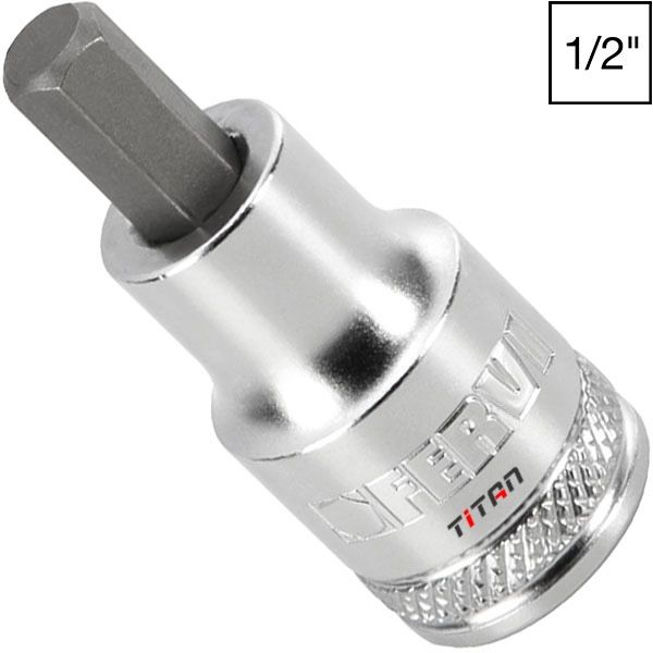 Đầu tuýp lục giác lỗ vuông 1/2" FERVI BN413Nx, size 4mm - 19mm