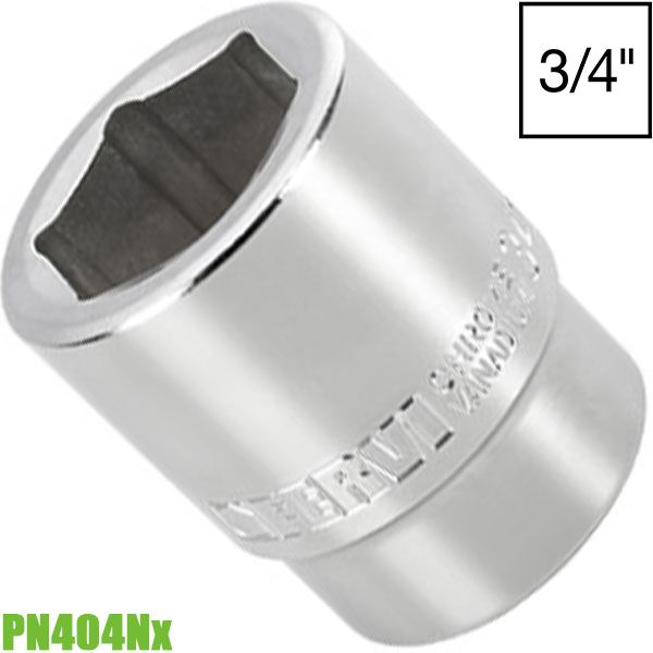 Đầu tuýp 6 cạnh 19-60mm, vuông 3/4". Chuẩn DIN 3124