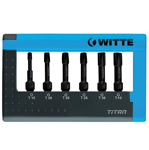 Bộ vít đóng TORX WITTE 28570, 6 đầu sao, size T15 đến T40