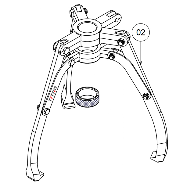 Bộ càng vam 3 chấu JAE12T cho cảo thuỷ lực 12 tấn PME1200