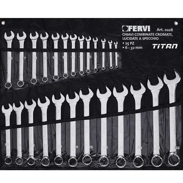 Bộ cờ lê vòng miệng FERVI 0208, 25 chi tiết 6-32mm