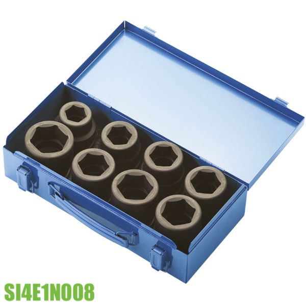 Bộ đầu khẩu Si4E1N008, 8 chi tiết, 6 cạnh, đầu vuông 1 inch