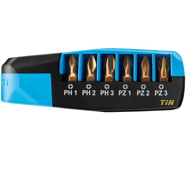 Bộ đầu vít phủ TiTan WITTE 25104 gồm 7 chi tiết, bake và hoa thị