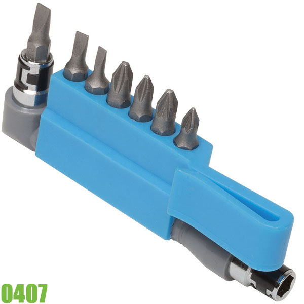 Bộ đầu vít đa năng FERVI 0407, kèm tay vặn, chuôi 1/4, nhập từ Ý.