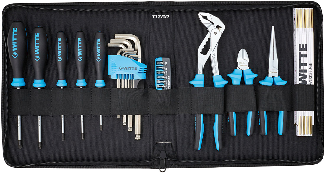 Bộ dụng cụ điện 11 món WITTE 301212 kèm túi vải Mediset