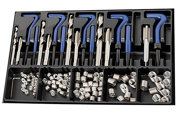 Bộ sửa ren FERVI E011D gồm 113 chi tiết từ M6 – M14, hệ mét