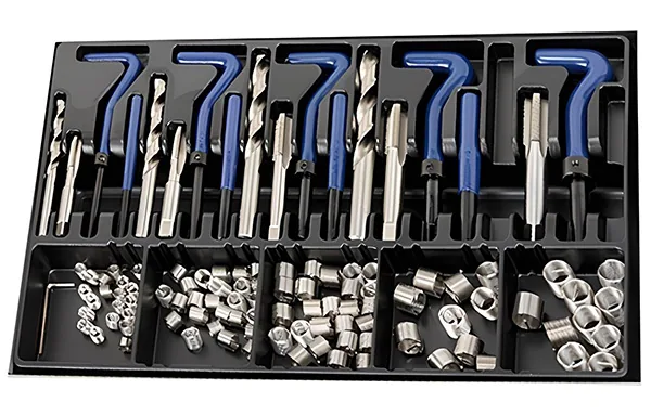 Bộ sửa ren FERVI E011D gồm 113 chi tiết từ M6 – M14, hệ mét