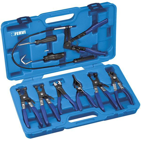 Bộ kìm sửa chữa 0603, cho đường ống ô tô Fervi 0603 gồm 9 chi tiết