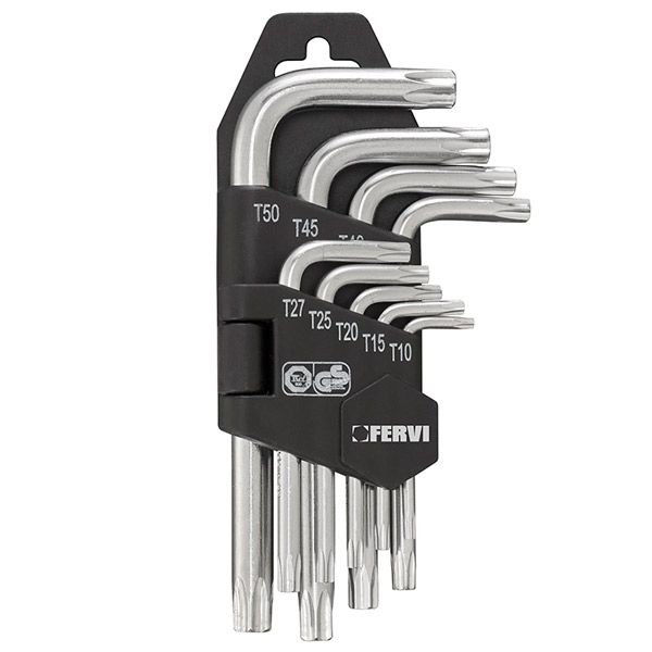 Bộ lục giác đầu sao FERVI 0220/C gồm 9 cây loại ngắn từ T10-T50