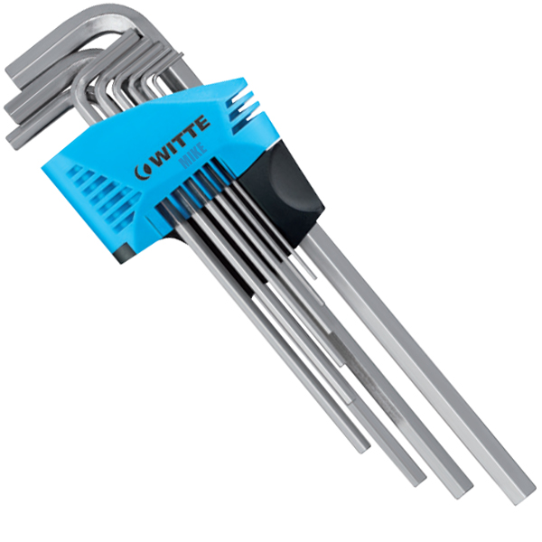 Bộ lục giác đầu bằng 450-, 9 cây từ 1.5-10mm, WITTE Germany.