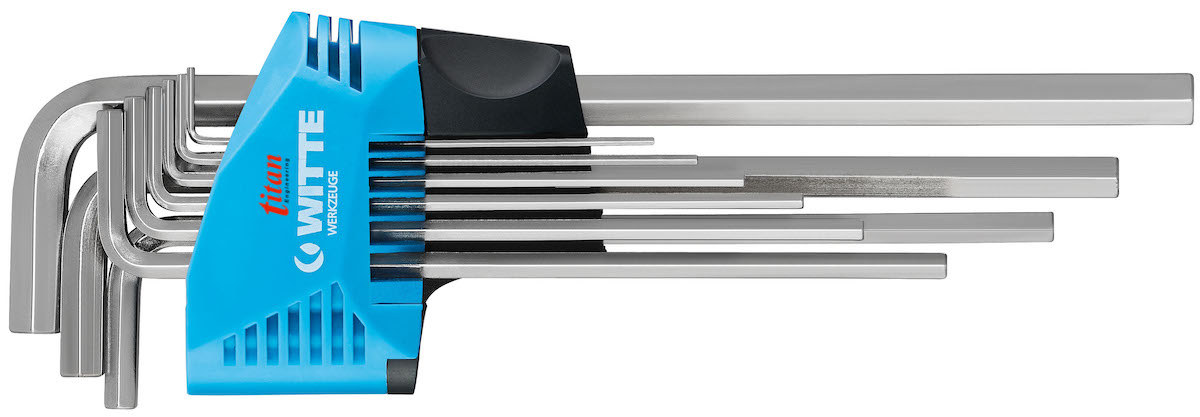 Bộ lục giác đầu bằng gồm 9 cây loại dài WITTE 45030