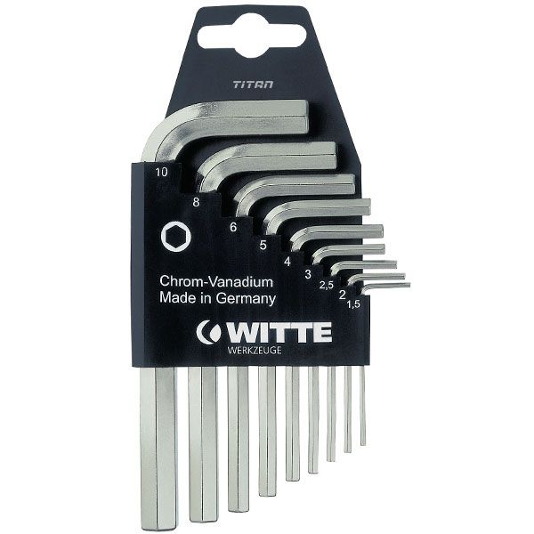 Bộ lục giác ngắn WITTE 45021 gồm 9 cây 1.5-10mm - Germany