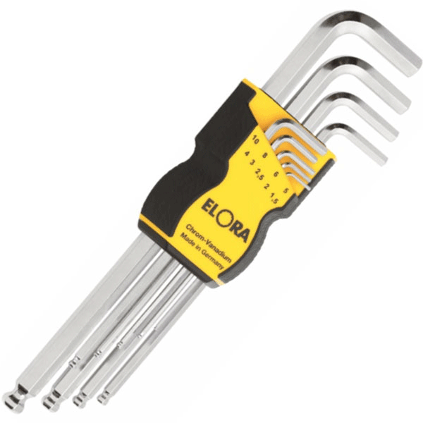 Bộ lục giác đầu bi ELORA 159SKU, 9 cây dài 1.5mm đến 10mm