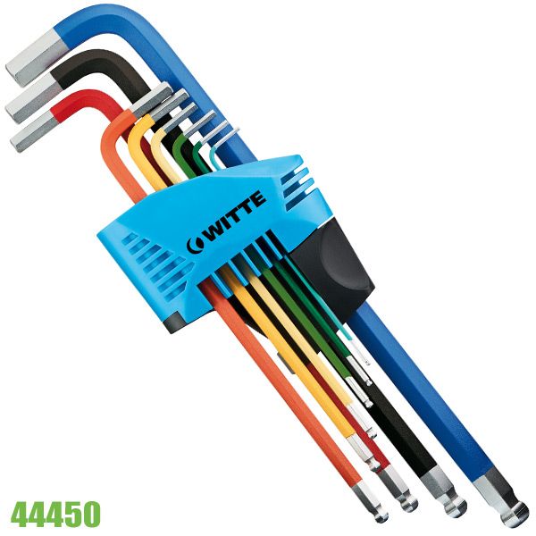 Bộ lục giác màu đầu bi từ 1.5-10mm WITTE 44450