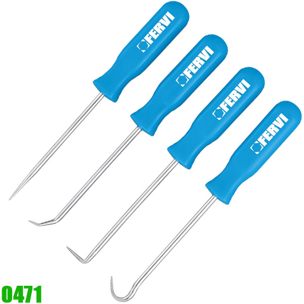 Bộ dụng cụ lấy o-ring FERVI 0471, gasket 4 chi tiết, dài 135 mm