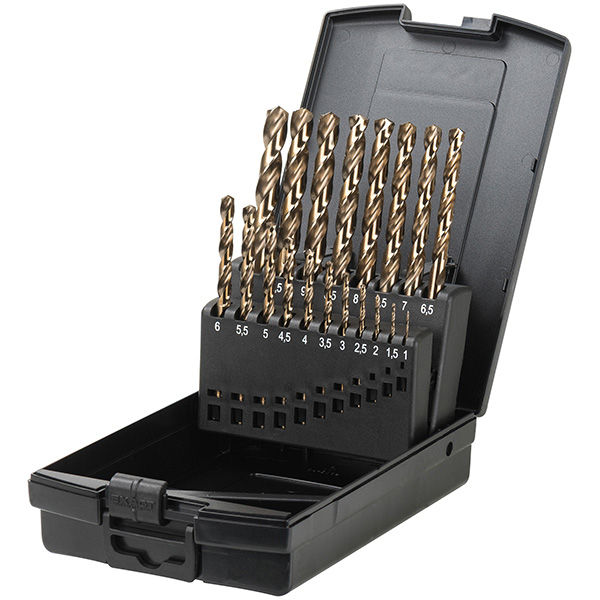 Bộ mũi khoan inox 19 mũi, đường kính Ø1-10mm