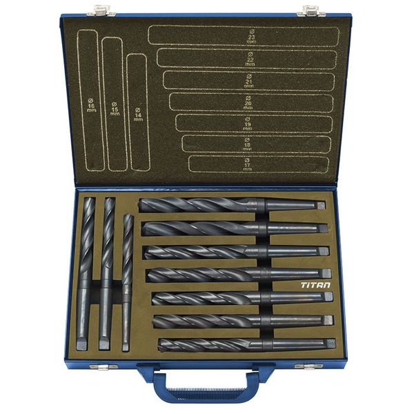 Bộ mũi khoan sắt chuôi côn FERVI P057 gồm 10 chi tiết