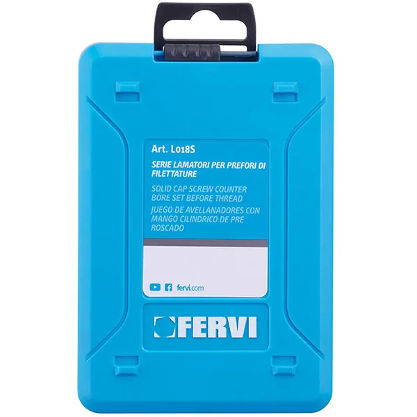 L018S Bộ mũi khoét lỗ bậc HSS phủ TiN cho buong từ M3-M10 Fervi