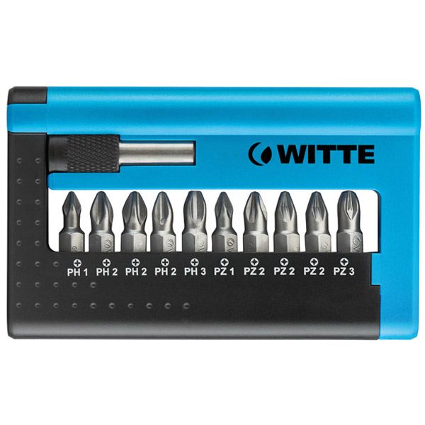 Bộ mũi vít WITTE 28464 gồm 11 đầu PH và PZ
