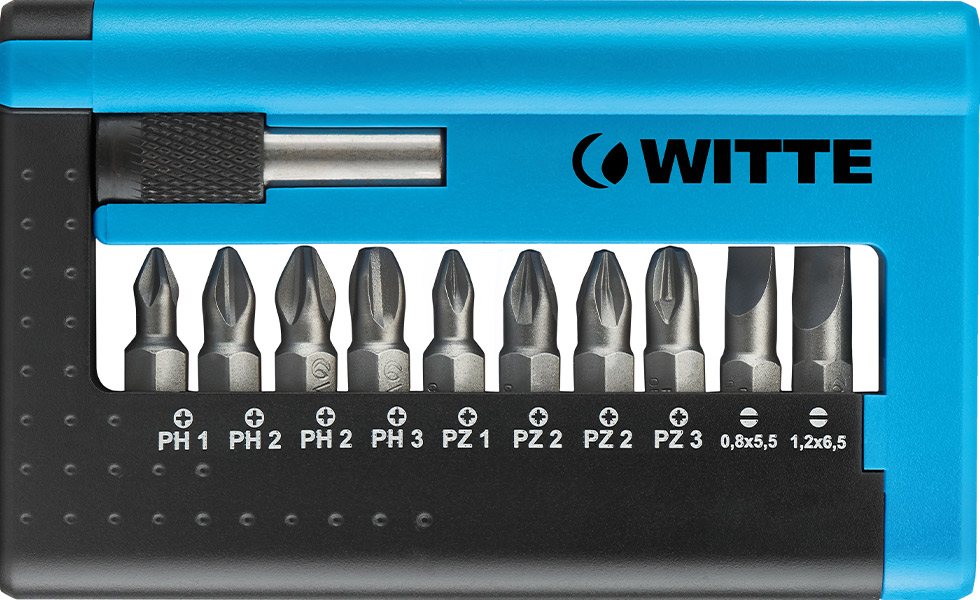 284x5 Bộ mũi vít công nghiệp 11 chi tiết đựng trong vỉ nhựa WITTE