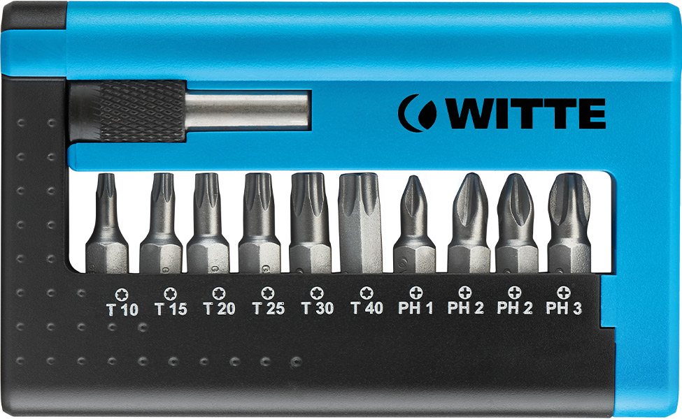 284x7 Bộ mũi vít công nghiệp 11 chi tiết hoa thị và bake WITTE Germany