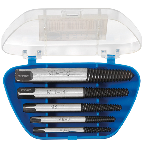 Bộ nhổ bulong gãy FERVI E001, 5 cây từ M3 đến M18