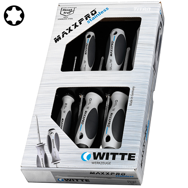 Bộ tô vít inox đầu sao 6 cây WITTE 670008 - Germany