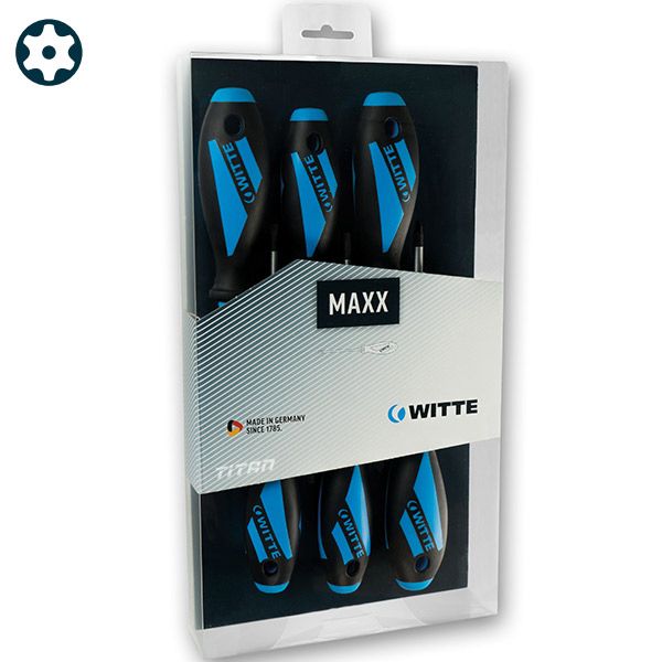 Bộ tua vít sao có lỗ WITTE 653726 gồm 6 cây từ TR10-TR40