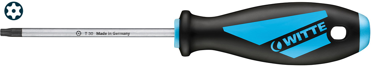 53300 Tua vít sao có lỗ TR7-TR40 cán nhựa đúc WITTE Germany