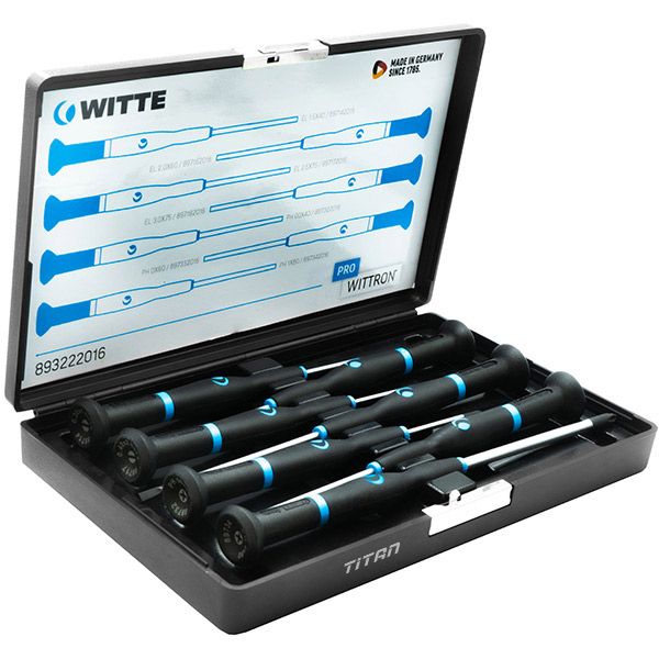 Bộ tua vít 07 cây hỗn hợp 89327 cho thợ điện - điện tử Witte Germany