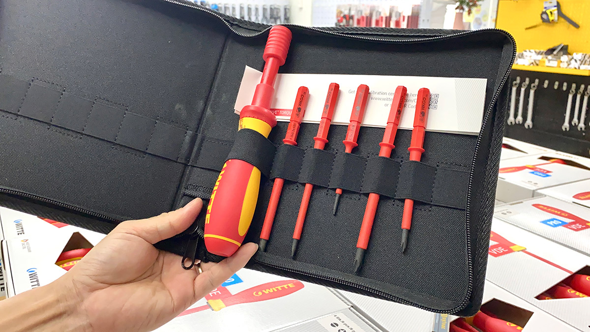 Bộ tua vít chỉnh lực 1.0-5.0Nm đi kèm 5 đầu vít cách điện dẹt và bake