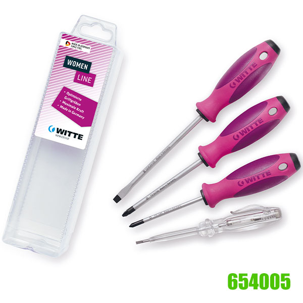 Bộ tua vít 654005, bút thử điện màu tím cho nữ giới MaxxPro Witte