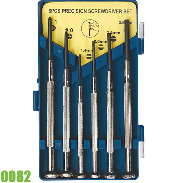 Bộ tua vít sửa chữa điện tử FERVI 0082 gồm 6 cây dẹt - bake