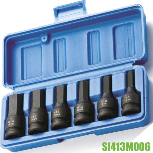 Bộ tuýp đầu lục giác SI413M006, 6 chi tiết, từ 8mm-19mm, 1/2 inch